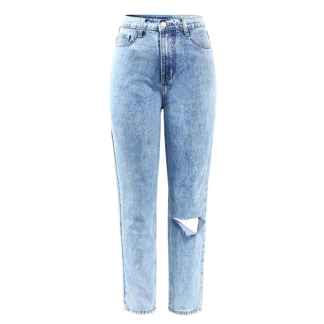 High Waist Mom Jeans Women Denim Harem Pants Trousers Jean For Women-Skinny Jeans-Arimonz-ripped-24-Arimonz