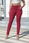 High Waist Skinny Denim Jeans Pencil Pants for Women-Skinny Jeans-Arimonz-Fuchsia-S-Arimonz