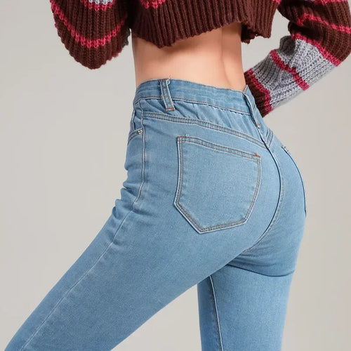 High Waist Stretch Slim Pants Casual Skinny Jeans Female Pencil Denim-Skinny Jeans-Arimonz-Arimonz