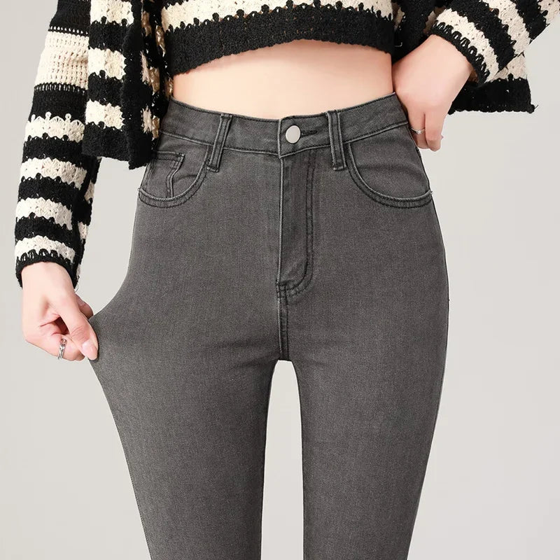 High Waist Stretch Slim Pants Casual Skinny Jeans Female Pencil Denim-Skinny Jeans-Arimonz-Arimonz