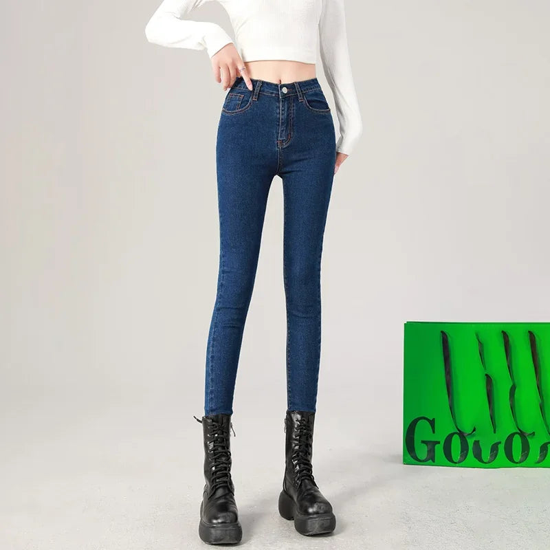 High Waist Stretch Slim Pants Casual Skinny Jeans Female Pencil Denim-Skinny Jeans-Arimonz-Arimonz
