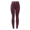 High Waist White Basic Stretch Skinny Denim Pants Trousers Jeans-Skinny Jeans-Arimonz-burgundy-L-Arimonz