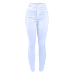 High Waist White Basic Stretch Skinny Denim Pants Trousers Jeans-Skinny Jeans-Arimonz-Arimonz