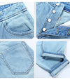 High Waist Wide Leg Jeans With Pockets Women Button Fly Denim Pants-Skinny Jeans-Arimonz-Arimonz