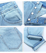 High Waist Wide Leg Jeans With Pockets Women Button Fly Denim Pants-Skinny Jeans-Arimonz-Arimonz