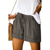 High Waisted Lace Up Loose Twill Wide Leg Casual Shorts for Women-Shorts-Arimonz-Dark Grey-S-Arimonz