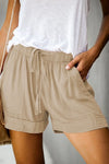 High Waisted Lace Up Loose Twill Wide Leg Casual Shorts for Women-Shorts-Arimonz-Khaki-S-Arimonz