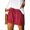 High Waisted Lace Up Loose Twill Wide Leg Casual Shorts for Women-Shorts-Arimonz-Red-S-Arimonz