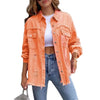 Holes Raw-edges Denim Jacket Women Casual Top Outerwear Jacket-Jean Jackets-Arimonz-Orange-S-Arimonz