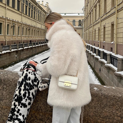 Iconic Fluffy Furry Faux Fur Jacket Winter Shaggy Overcoat Fur Coat-Fuzzy Jackets-Arimonz-Arimonz