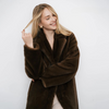 Iconic Women's Long Winter Faux Mink Fur Overcoat with Collar Jacket-Fuzzy Jackets-Arimonz-Arimonz