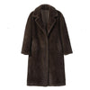 Iconic Women's Long Winter Faux Mink Fur Overcoat with Collar Jacket-Fuzzy Jackets-Arimonz-Model Vintage Brown-S-Arimonz