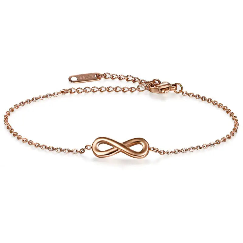 Infinity Stainless Steel Adjustable Bracelet and Anklet for Women-Anklets-Arimonz-Rose Gold-Arimonz