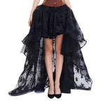 Irregular Mesh Long Skirt Casual Street Puffly Tulle High Waist Skirt-Skirts-Arimonz-Black-S-Arimonz