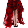 Irregular Mesh Long Skirt Casual Street Puffly Tulle High Waist Skirt-Skirts-Arimonz-Red-S-Arimonz