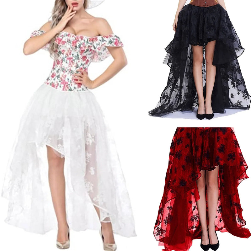 Irregular Mesh Long Skirt Casual Street Puffly Tulle High Waist Skirt-Skirts-Arimonz-Arimonz