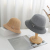 Knitted Bucket Hat Autumn and Winter Faux Mink Cashmere Blend Sun hat-Hats-Arimonz-Arimonz
