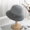 Knitted Bucket Hat Autumn and Winter Faux Mink Cashmere Blend Sun hat-Hats-Arimonz-Arimonz