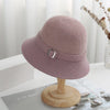 Knitted Bucket Hat Autumn and Winter Faux Mink Cashmere Blend Sun hat-Hats-Arimonz-Arimonz