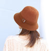 Knitted Bucket Hat Autumn and Winter Faux Mink Cashmere Blend Sun hat-Hats-Arimonz-Arimonz