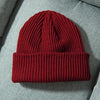 Knitted Hat Solid Skuilles Beanies Dad Cap Thick Warm Ski Beanies Caps-Winter Hats-Arimonz-Burgundy-Arimonz