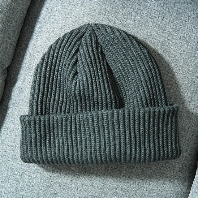 Knitted Hat Solid Skuilles Beanies Dad Cap Thick Warm Ski Beanies Caps-Winter Hats-Arimonz-Dark Grey-Arimonz