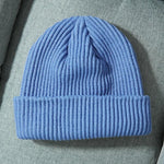Knitted Hat Solid Skuilles Beanies Dad Cap Thick Warm Ski Beanies Caps-Winter Hats-Arimonz-Sky blue-Arimonz