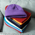 Knitted Hat Solid Skuilles Beanies Dad Cap Thick Warm Ski Beanies Caps-Winter Hats-Arimonz-Arimonz