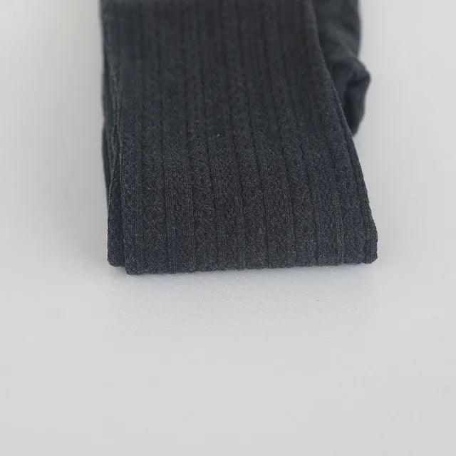 Knitted Twist Tights Women Oatmeal Cotton Striped Tights Pantyhose-Socks & Tights-Arimonz-dark gray-Fit 40kg-65kg (88-143lbs)-Arimonz