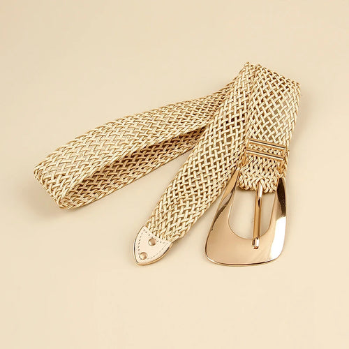 Ladies Braided Belts Irregular Metal Buckle Girdle Adjustable Belt-Belts-Arimonz-Arimonz
