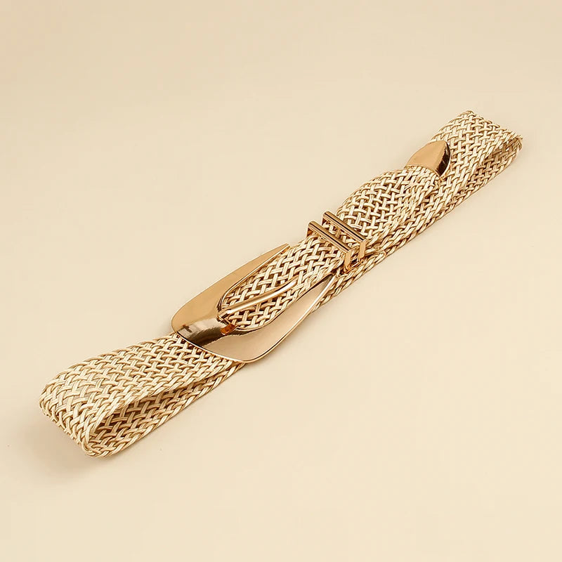 Ladies Braided Belts Irregular Metal Buckle Girdle Adjustable Belt-Belts-Arimonz-Arimonz