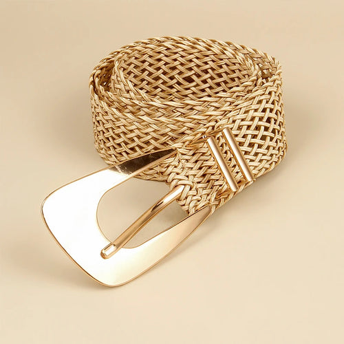 Ladies Braided Belts Irregular Metal Buckle Girdle Adjustable Belt-Belts-Arimonz-Arimonz