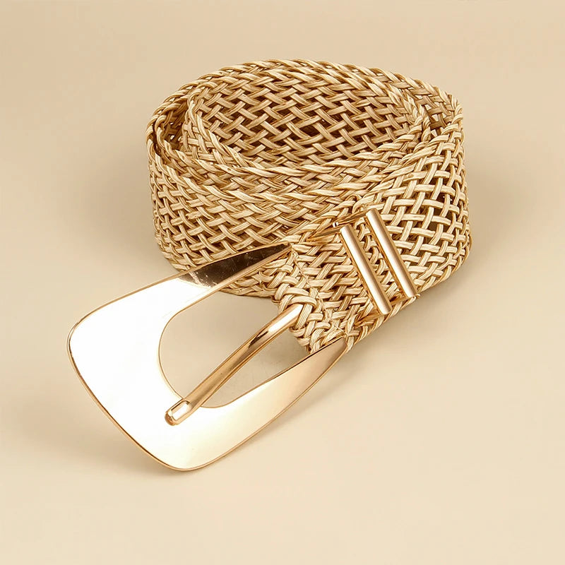 Ladies Braided Belts Irregular Metal Buckle Girdle Adjustable Belt-Belts-Arimonz-Arimonz