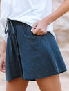 Ladies Casual Loose Cotton Elastic Waist Lace-up Shorts-Shorts-Arimonz-Arimonz