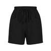 Ladies Casual Loose Cotton Elastic Waist Lace-up Shorts-Shorts-Arimonz-black-S-Arimonz