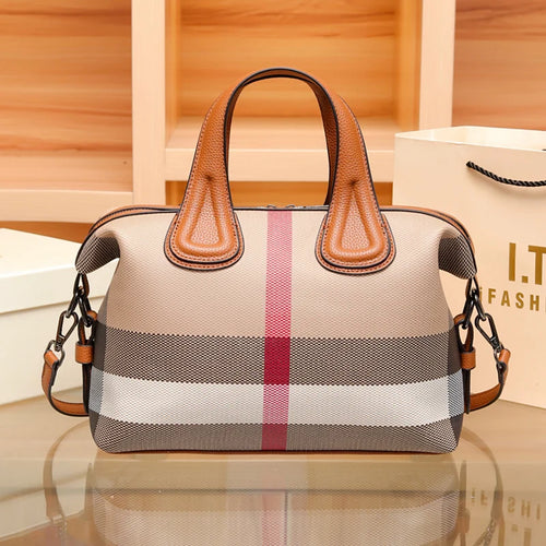 Lady Handbag Plaid Canvas Women Messenger Shoulder Bag Crossbody Bag-Handbags-Arimonz-Arimonz
