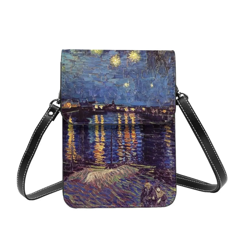 Leather Mobile Phone Bag Starry Night Over Rhone Business Vintage Bag-Arimonz-1-Mini(Max Length<20cm/7.8")-Arimonz
