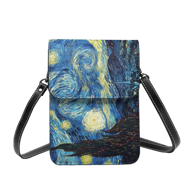 Leather Mobile Phone Bag Starry Night Over Rhone Business Vintage Bag-Arimonz-10-Mini(Max Length<20cm/7.8")-Arimonz