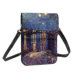 Leather Mobile Phone Bag Starry Night Over Rhone Business Vintage Bag-Arimonz-Arimonz