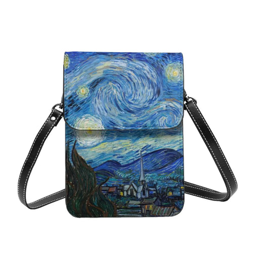 Leather Mobile Phone Bag Starry Night Over Rhone Business Vintage Bag-Arimonz-Arimonz