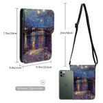 Leather Mobile Phone Bag Starry Night Over Rhone Business Vintage Bag-Arimonz-Arimonz