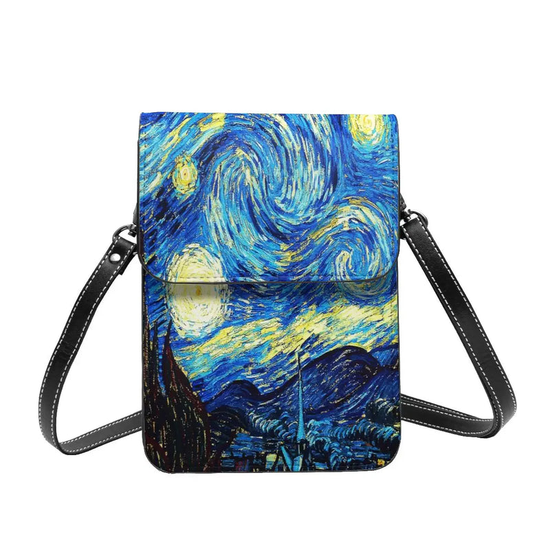 Leather Mobile Phone Bag Starry Night Over Rhone Business Vintage Bag-Arimonz-6-Mini(Max Length<20cm/7.8")-Arimonz