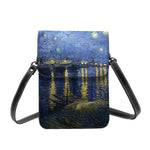 Leather Mobile Phone Bag Starry Night Over Rhone Business Vintage Bag-Arimonz-8-Mini(Max Length<20cm/7.8")-Arimonz