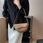 Leather Saddle Armpit Bags for Women Versatile Shoulder Crossbody Bag-Handbags-Arimonz-Arimonz