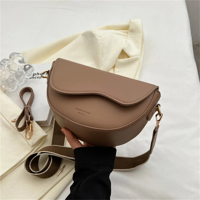 Leather Saddle Armpit Bags for Women Versatile Shoulder Crossbody Bag-Handbags-Arimonz-Arimonz