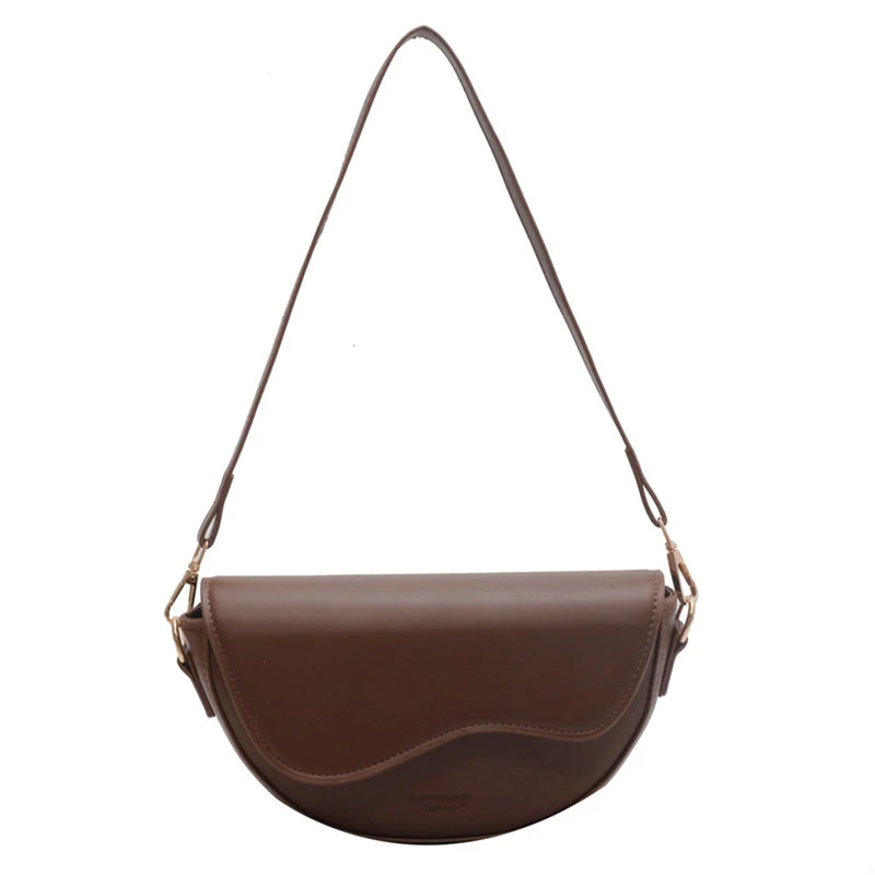 Leather Saddle Armpit Bags for Women Versatile Shoulder Crossbody Bag-Handbags-Arimonz-Arimonz
