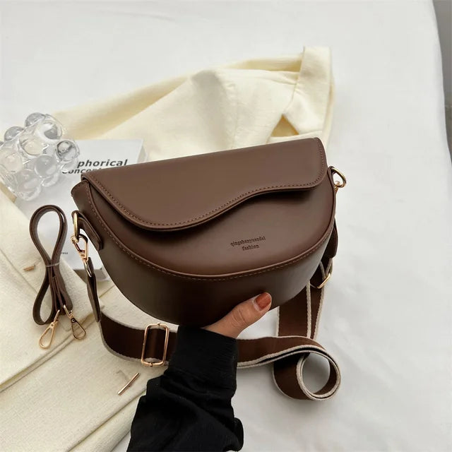 Leather Saddle Armpit Bags for Women Versatile Shoulder Crossbody Bag-Handbags-Arimonz-Coffee-Arimonz