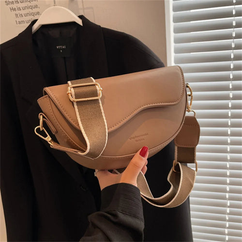 Leather Saddle Armpit Bags for Women Versatile Shoulder Crossbody Bag-Handbags-Arimonz-Arimonz