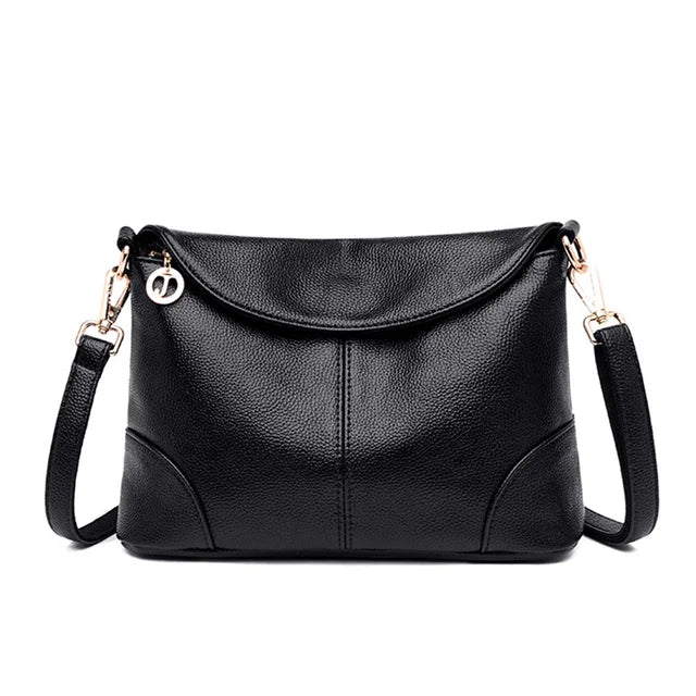 Leather Women Handbags Messenger Bag Shoulder Crossbody Bags For Women-Handbags-Arimonz-BLACK-Arimonz