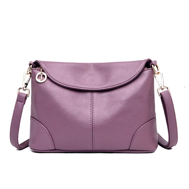 Leather Women Handbags Messenger Bag Shoulder Crossbody Bags For Women-Handbags-Arimonz-PURPLE-Arimonz